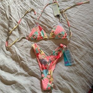 Colorful Patchwork Bikini Set